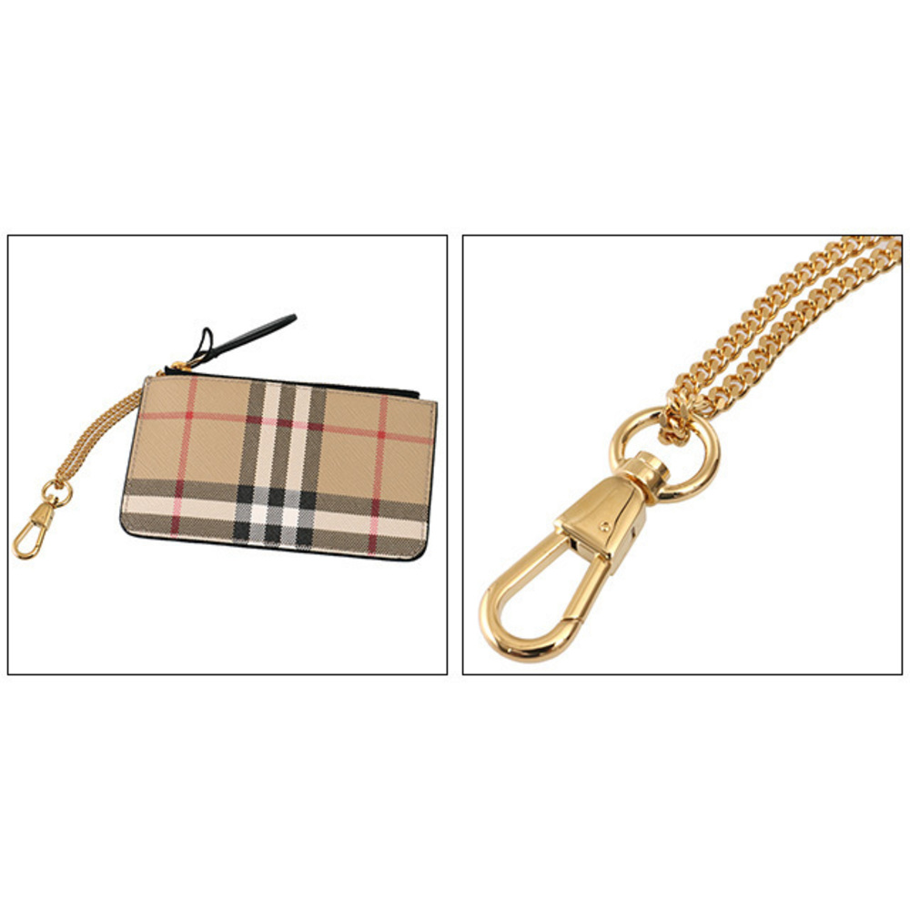 Burberry with Case KELBROOK Case Check Black Pouch Strap Tan - Picture 4 of 4